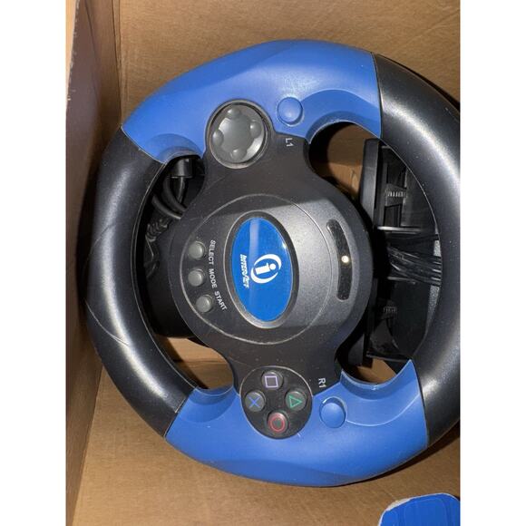 Playstation PS1 PS2 InterAct V-Thunder Racing Wheel w Pedals EUC - Picture 9 of 10